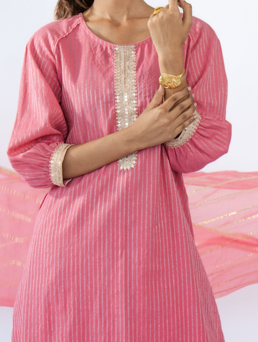 Pink Raglan Kurta Set