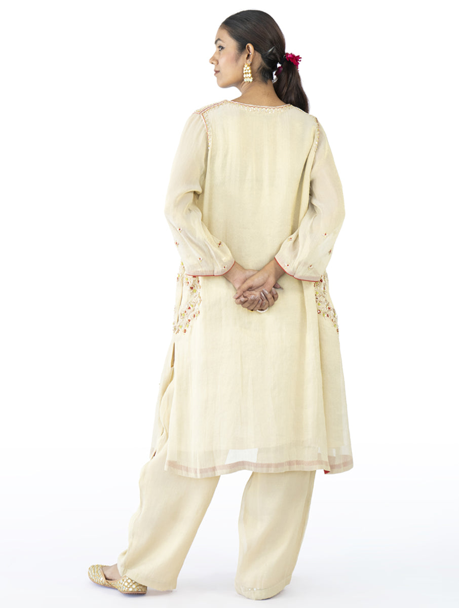 Ivory Tissue Kurta Set