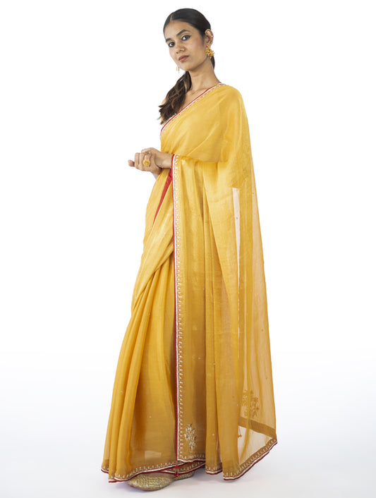 Mustard Tissue Saree