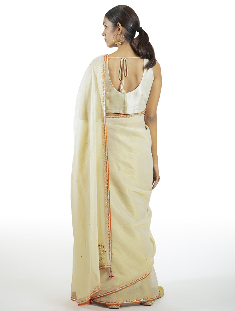 Ivory Tissue Saree