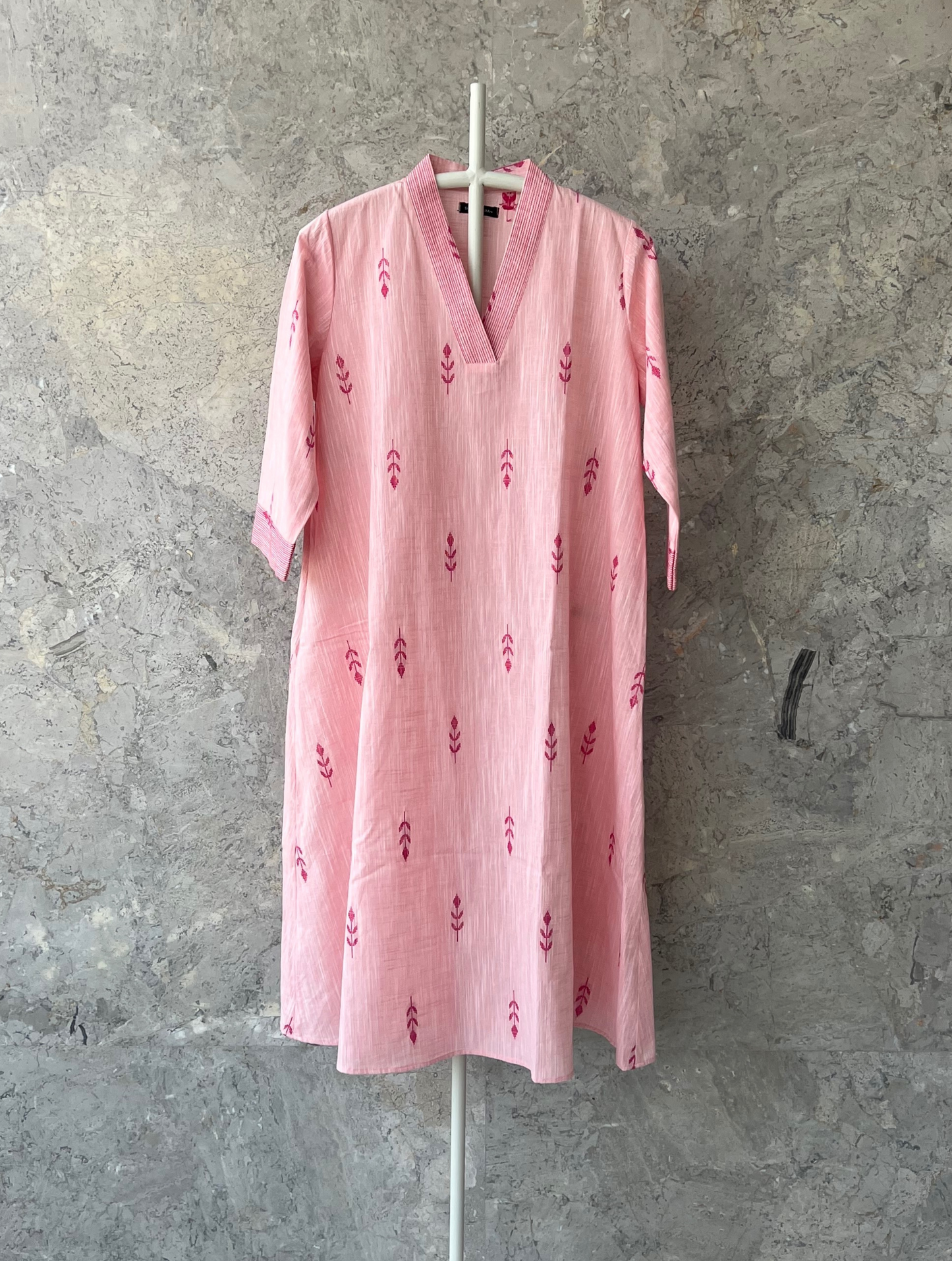 White Butti Cotton Kurta