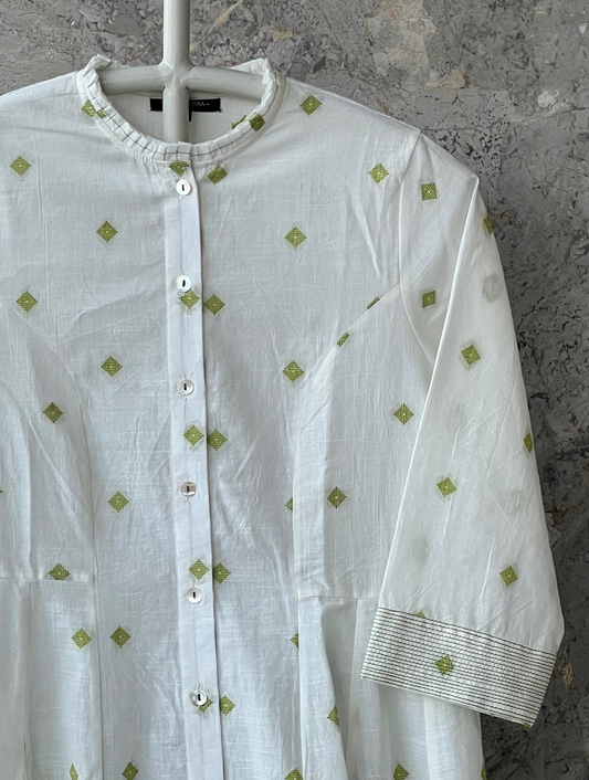 Ruffled Cotton Jacket Dress