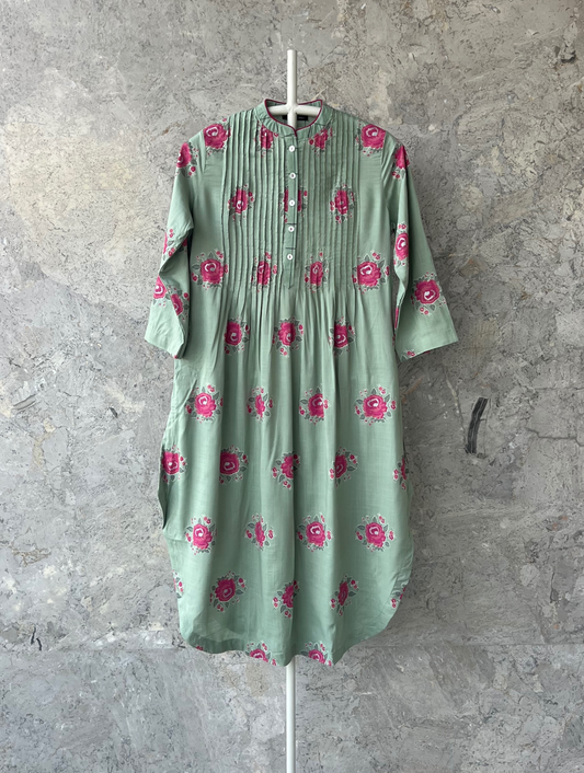 Pista Floral Kurta