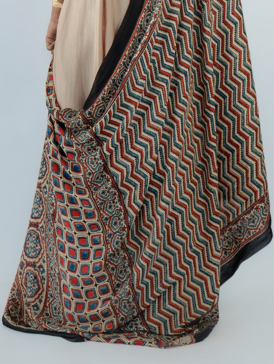 Black Beige Ajrakh Dupatta