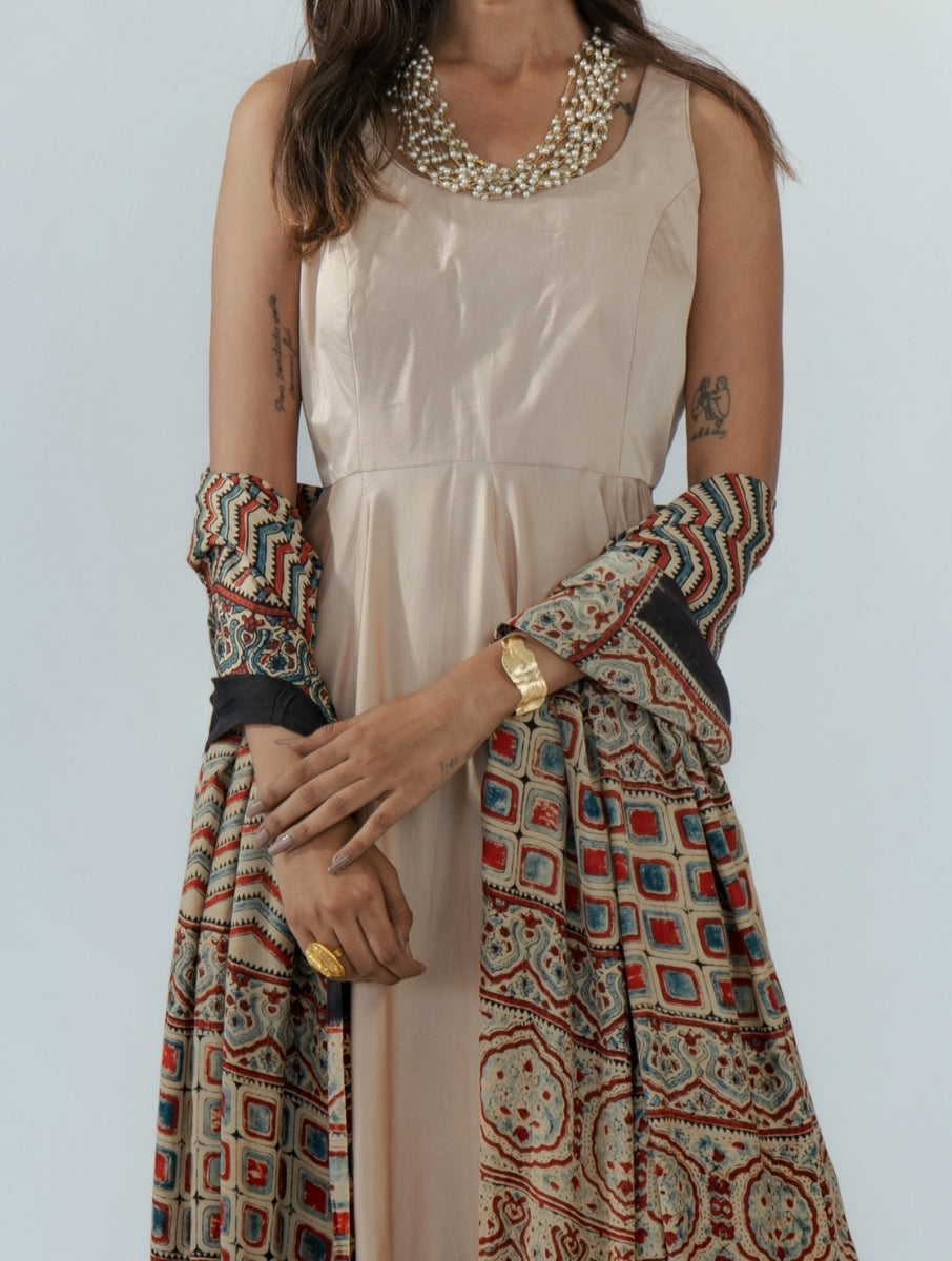 Beige Anarkali Dress