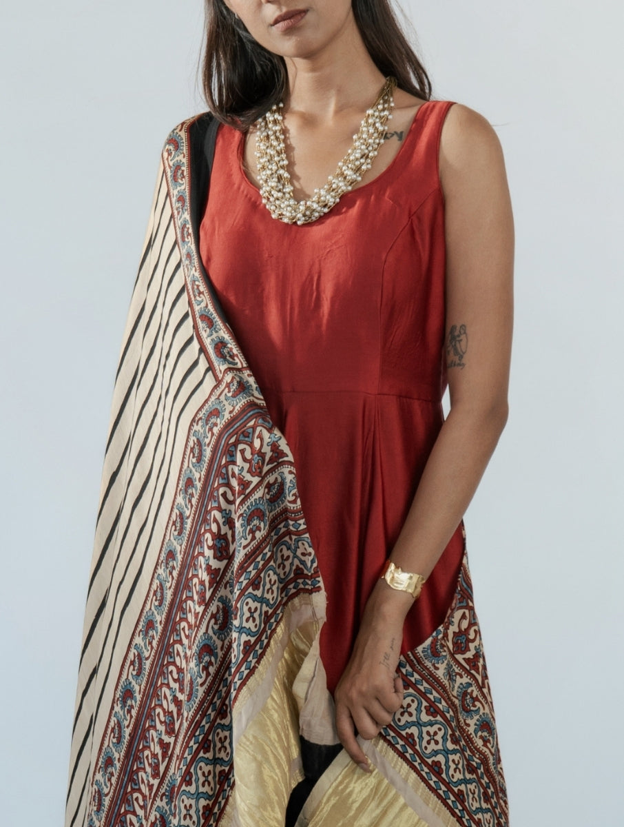 Ajrakh Silk Dupatta