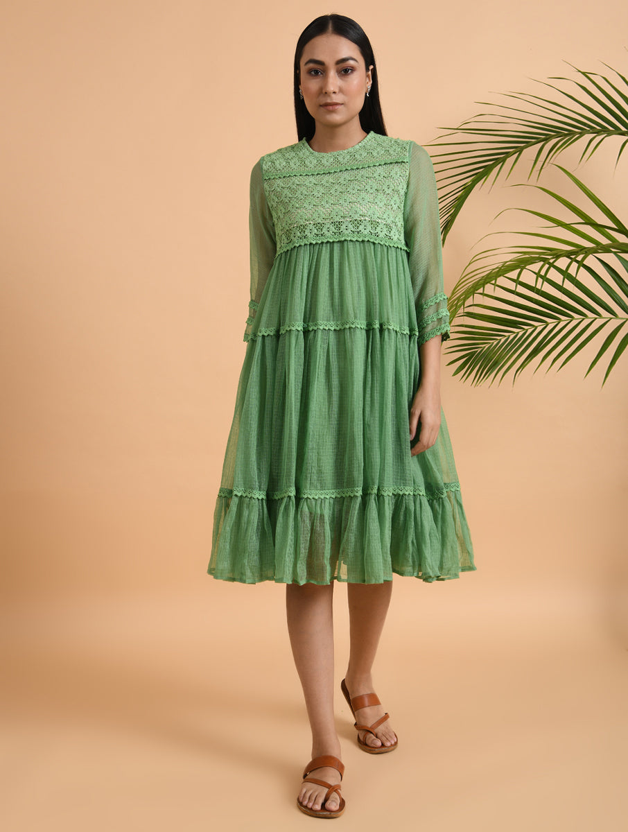 Yellow Lace Trimmed Kota Dress