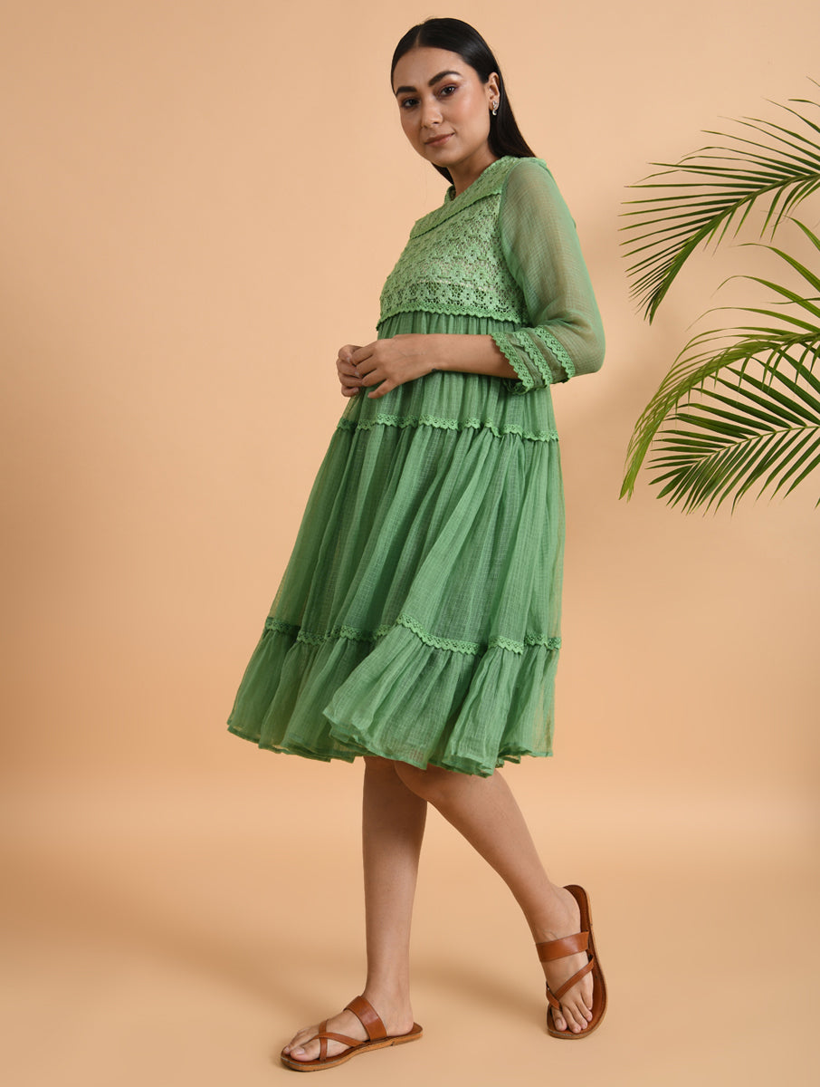 Yellow Lace Trimmed Kota Dress