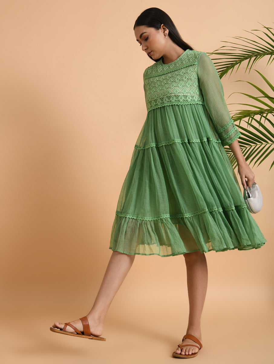 Yellow Lace Trimmed Kota Dress
