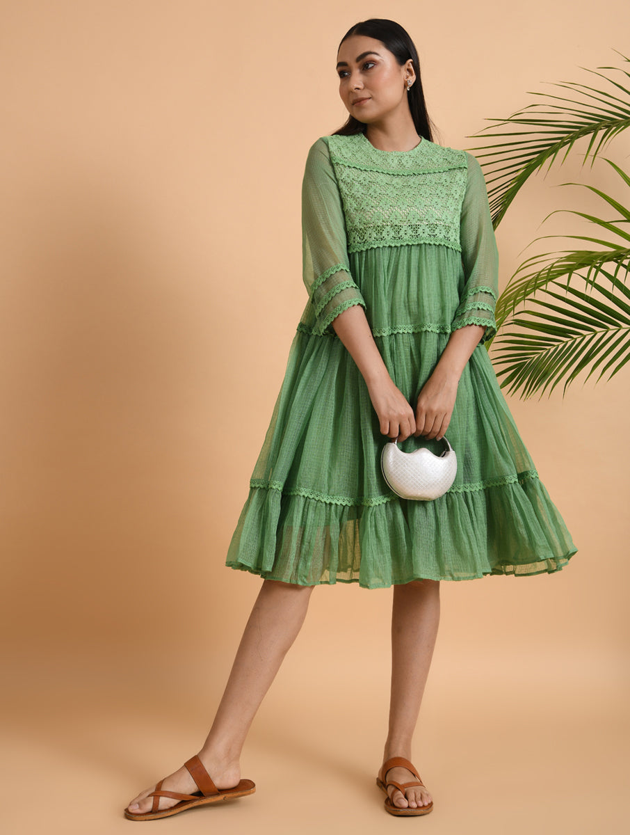 Yellow Lace Trimmed Kota Dress