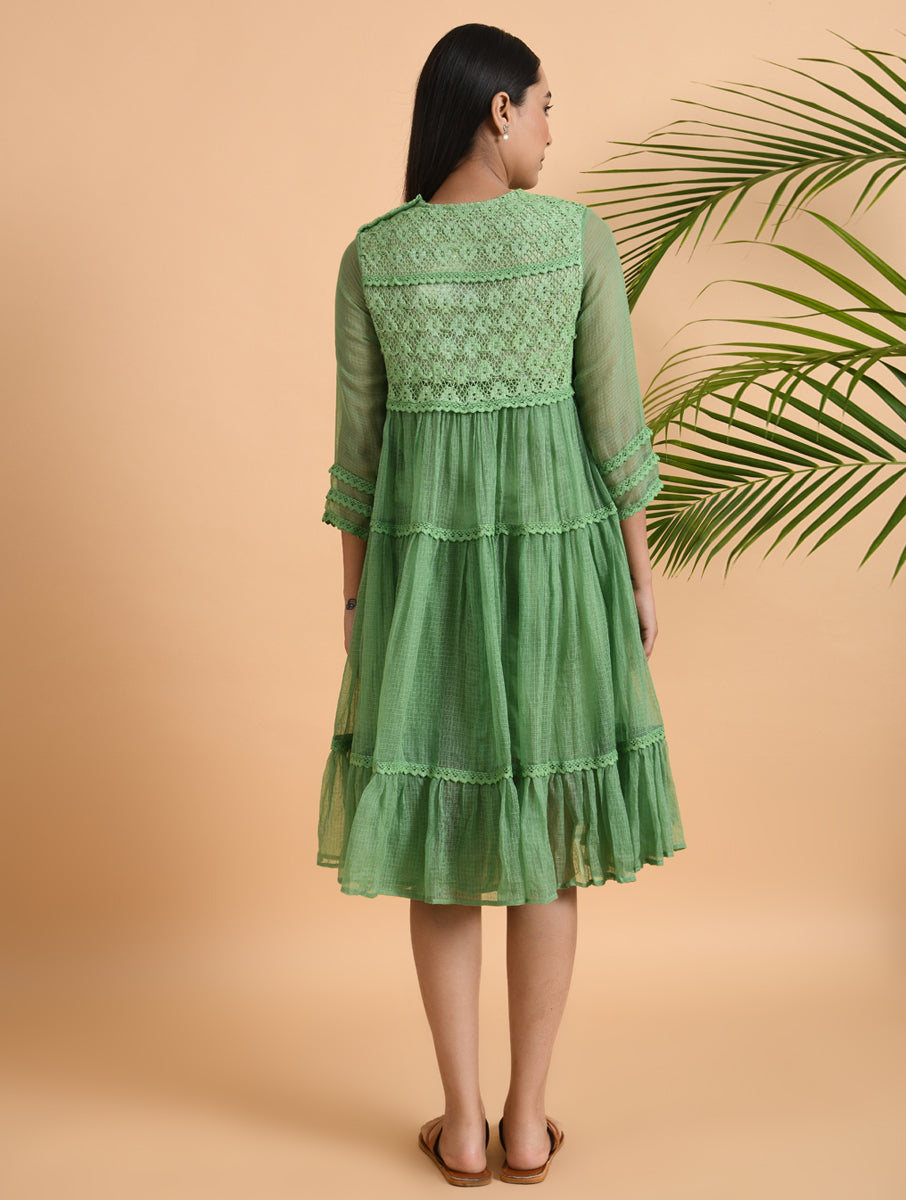 Yellow Lace Trimmed Kota Dress