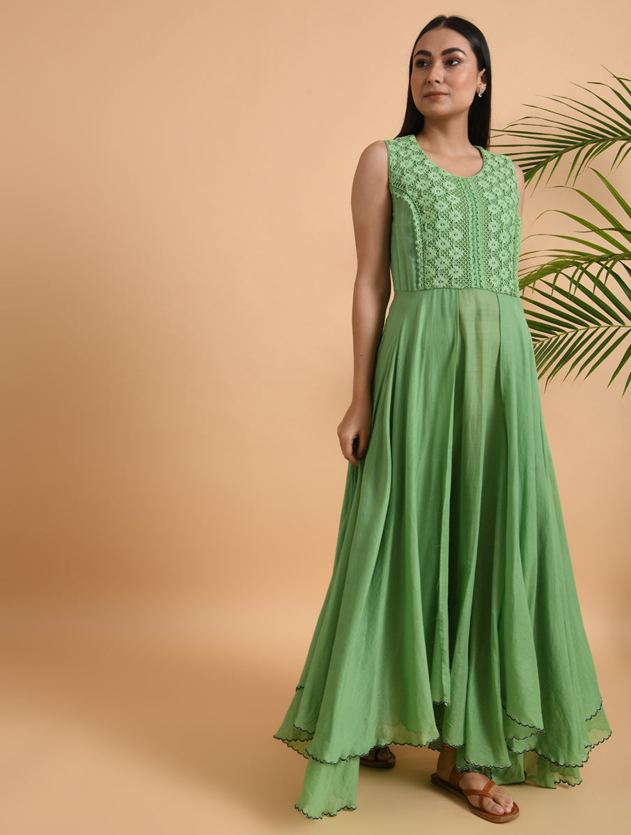Lace Trimmed Double layered Dress