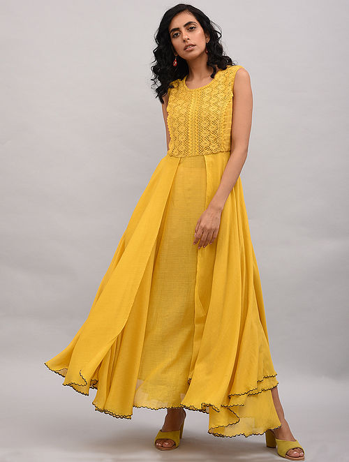 Lace Trimmed Double layered Dress