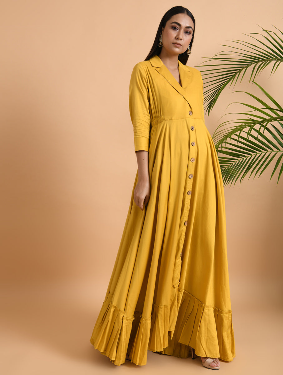 Green Cotton Silk Jacket Dress