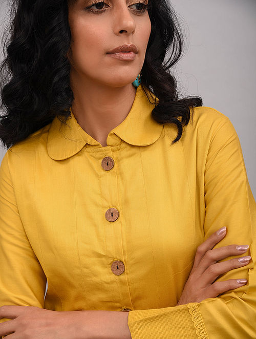 Ivory Box Pleat Cotton Silk Jacket