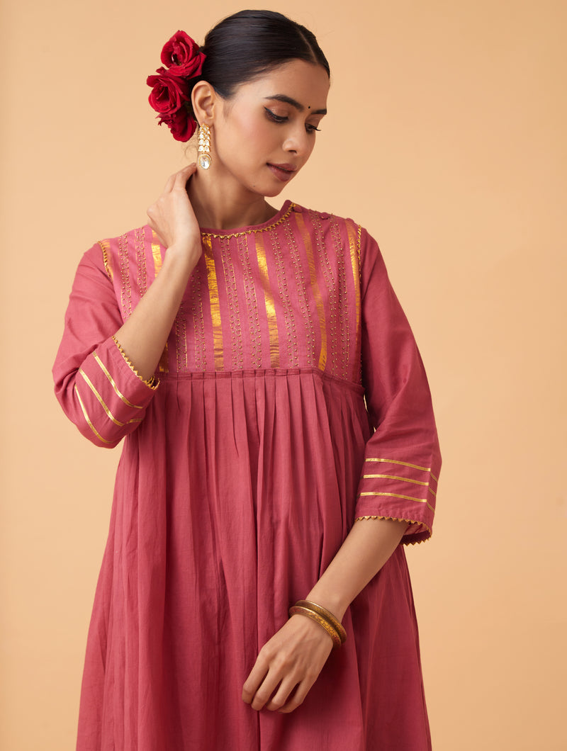 Powder Gathered Kurta Set
