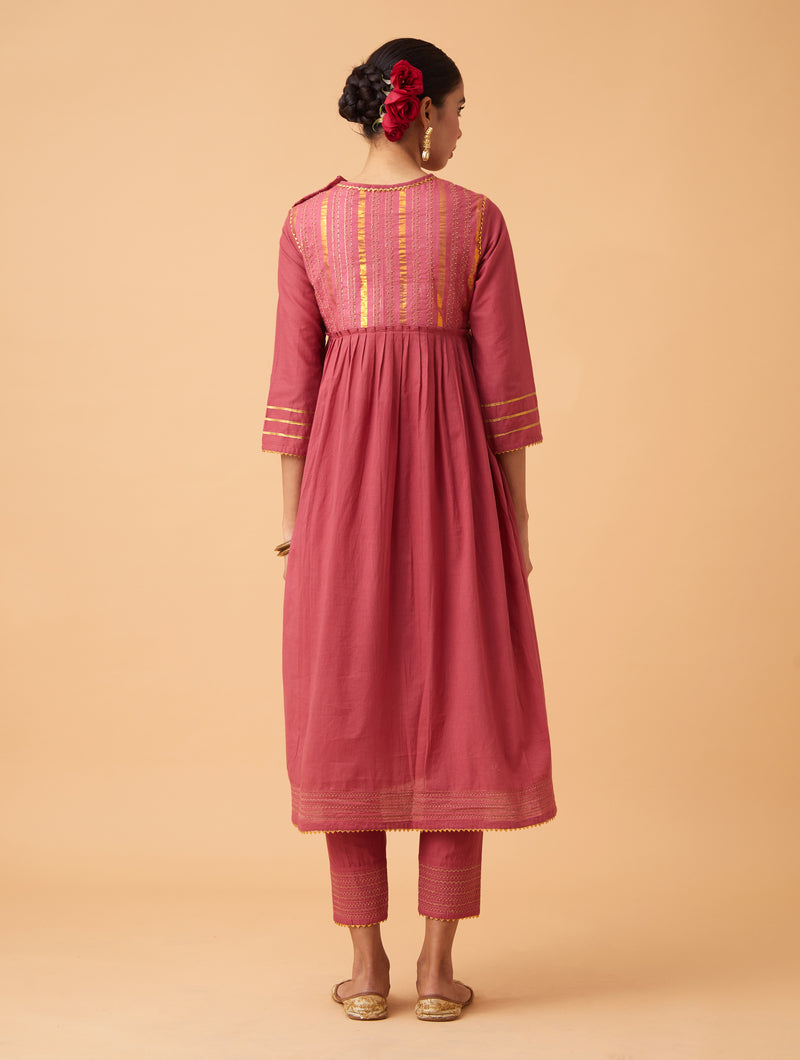 Powder Gathered Kurta Set