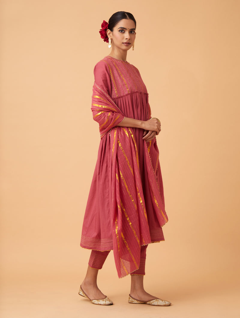 Powder Gathered Kurta Set