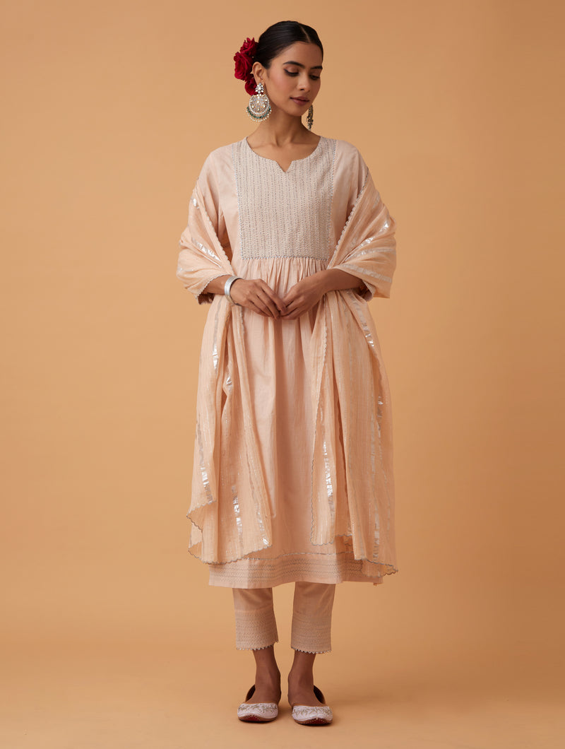 Red Zari Kurta Set