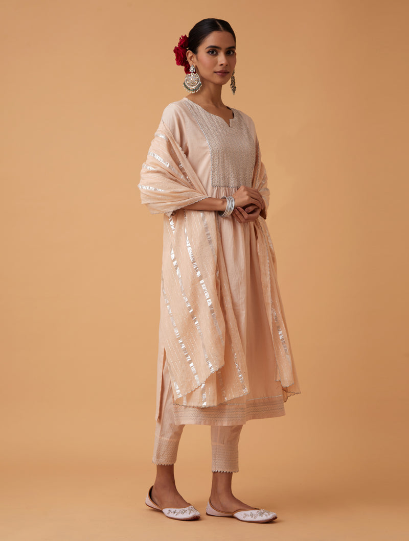 Red Zari Kurta Set