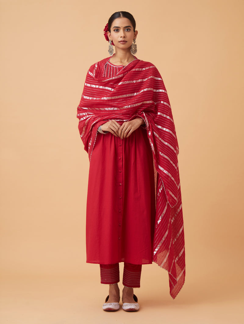 Powder Pintuck Kurta Set