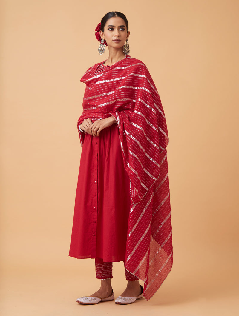 Powder Pintuck Kurta Set