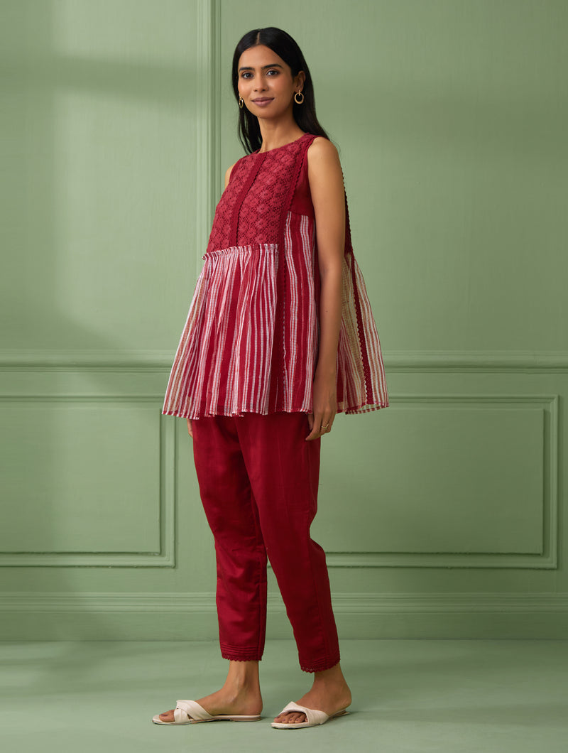 Coral lace Top & Pants (Set of 3)