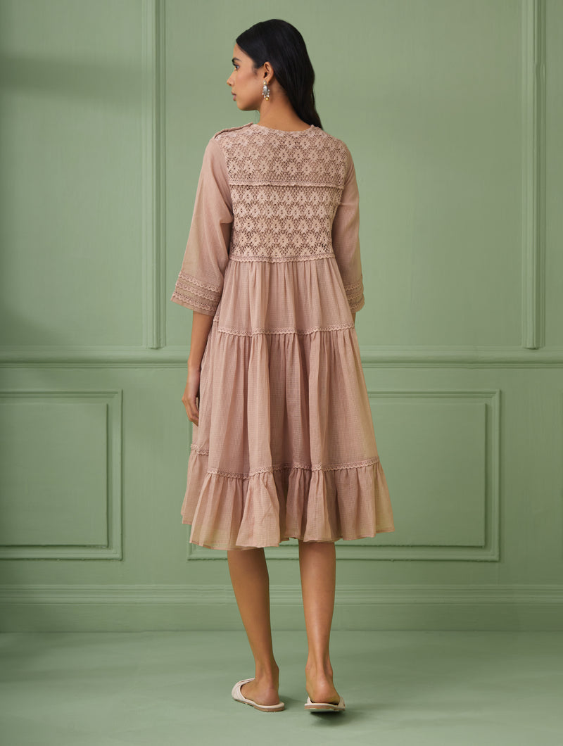Red Tiered Lace Dress