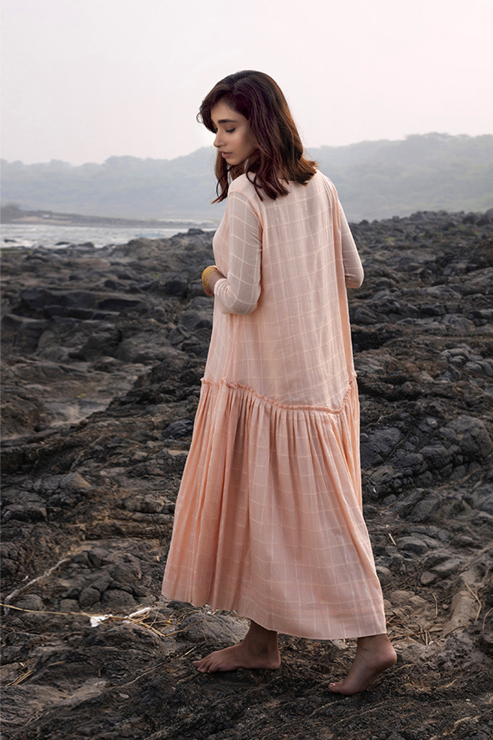 Grey Gather Dress