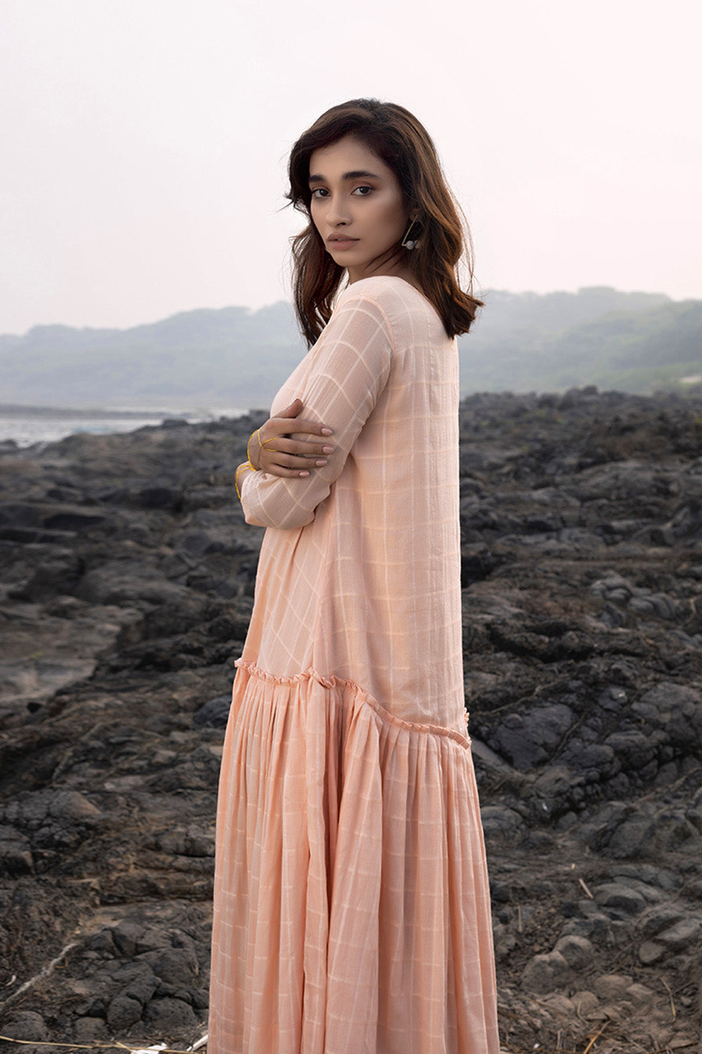 Grey Gather Dress
