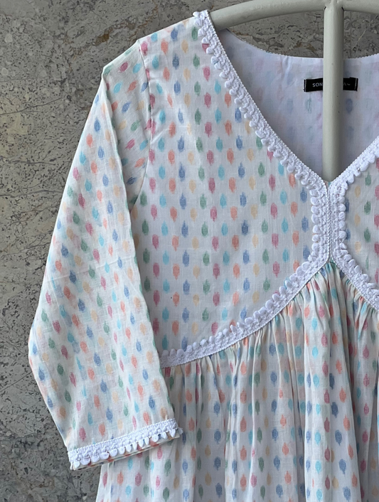 Butti Lace Cotton Kurta