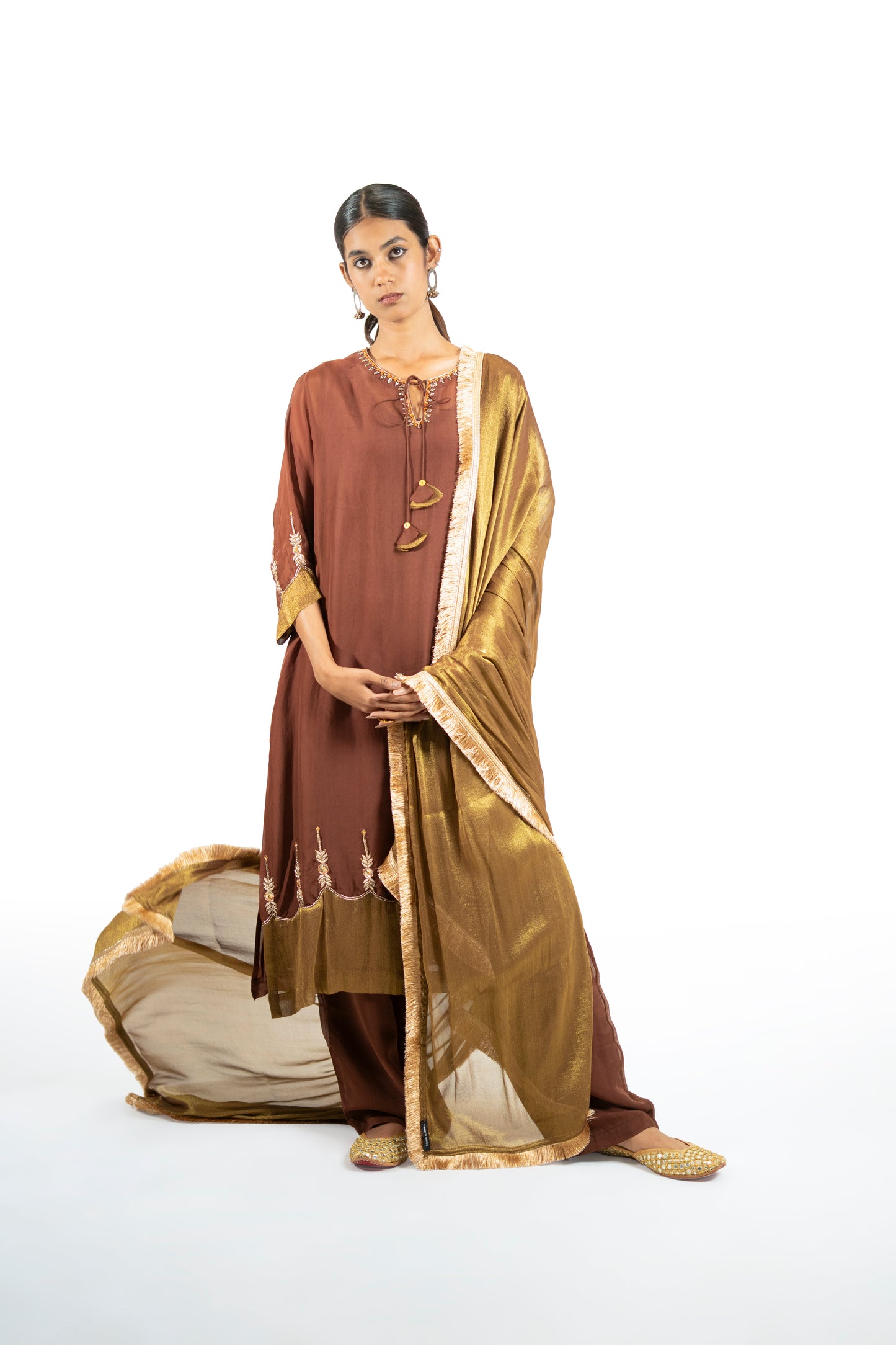 Red Organza Kurta Set