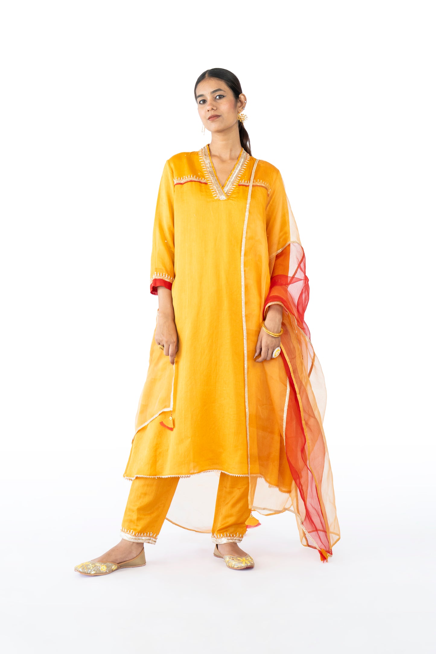 Brown Chanderi Kurta Set