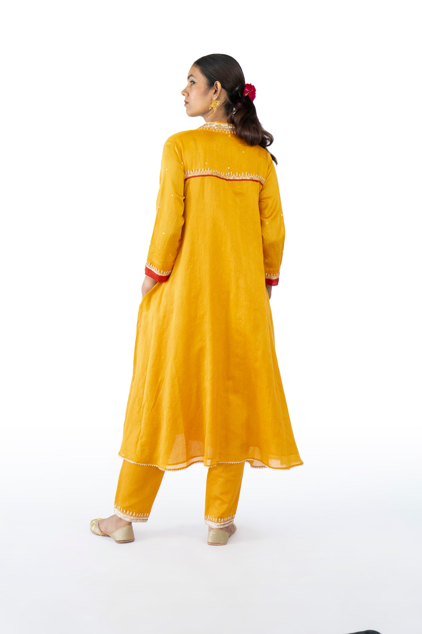 Brown Chanderi Kurta Set