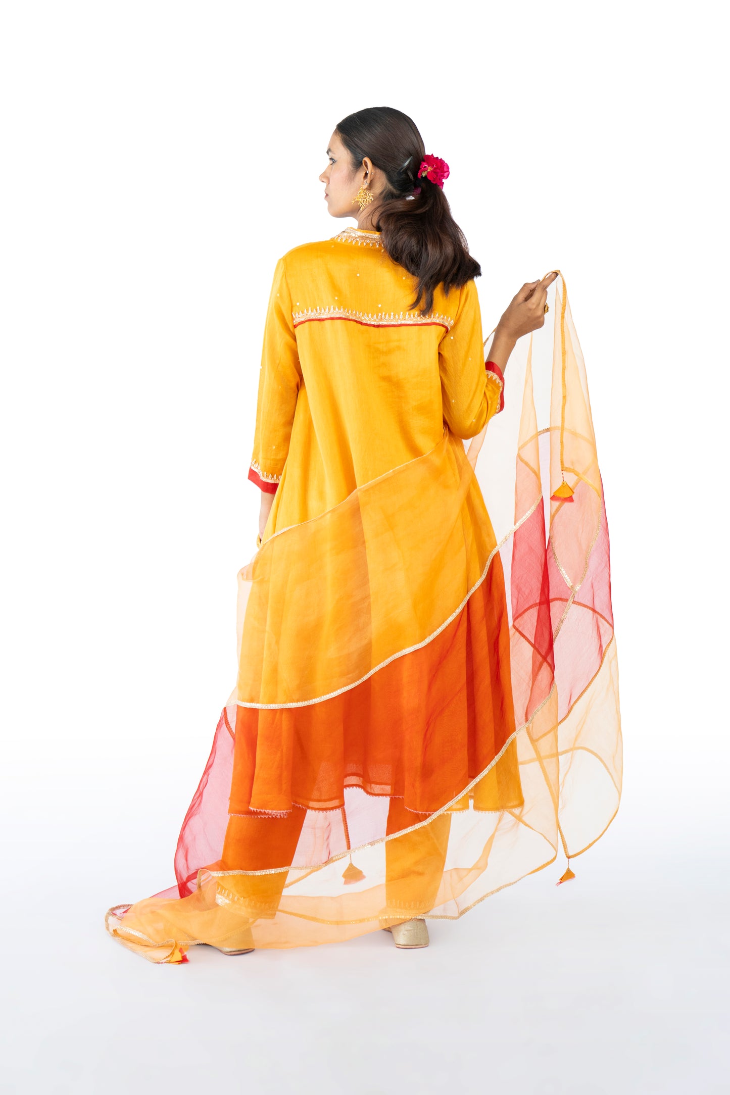 Brown Chanderi Kurta Set