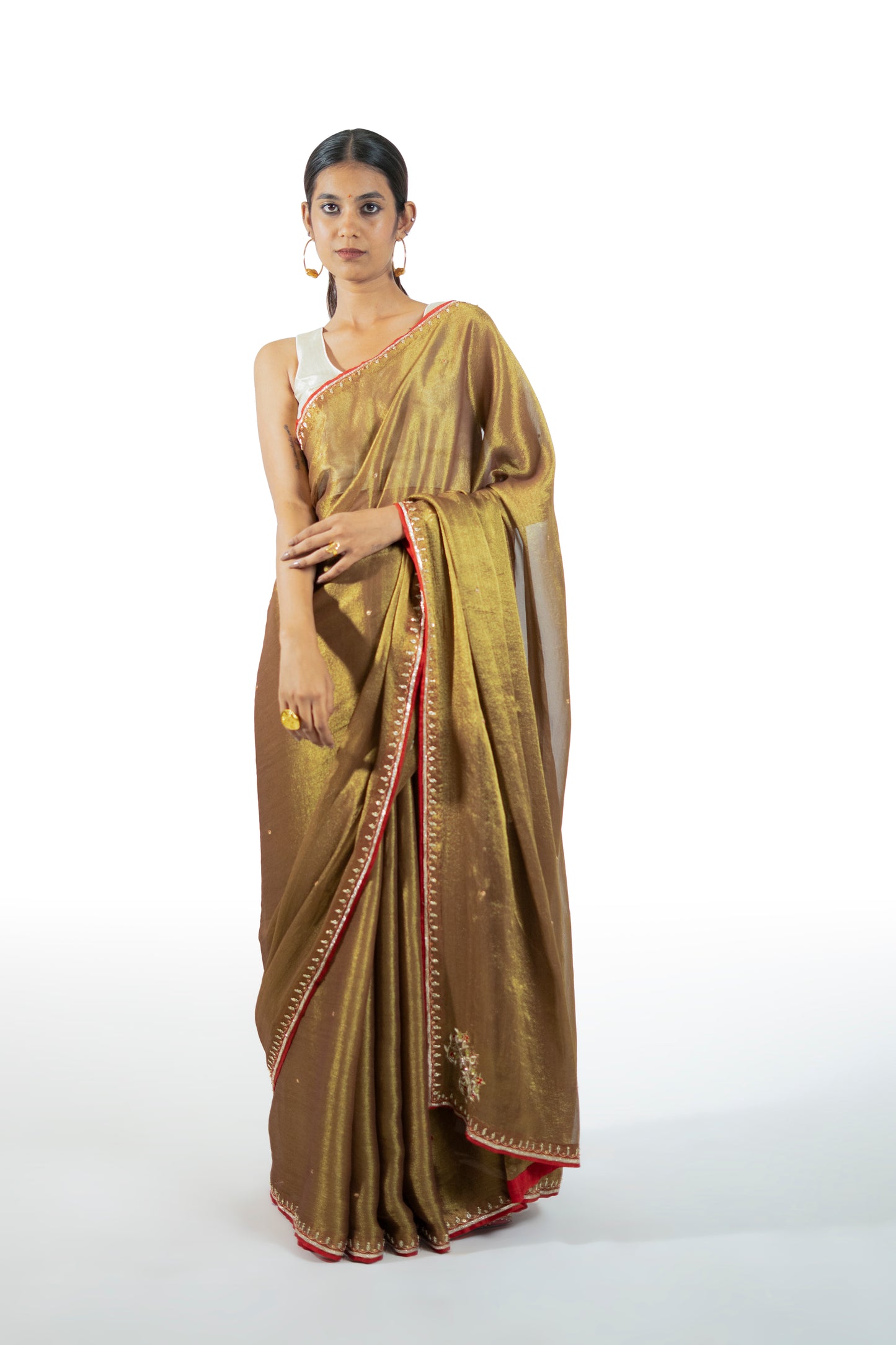 Mustard Tissue Saree