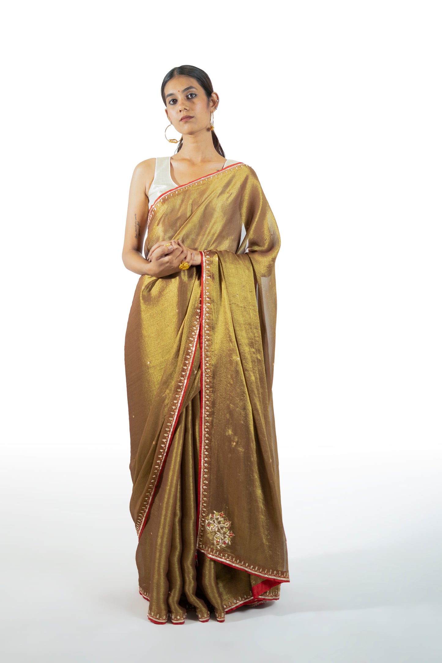 Mustard Tissue Saree