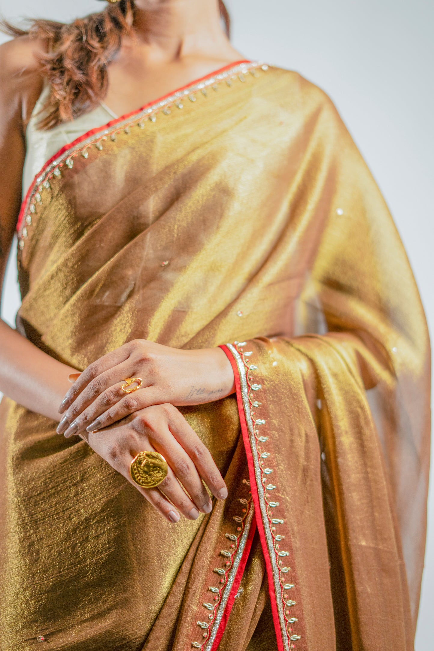 Mustard Tissue Saree