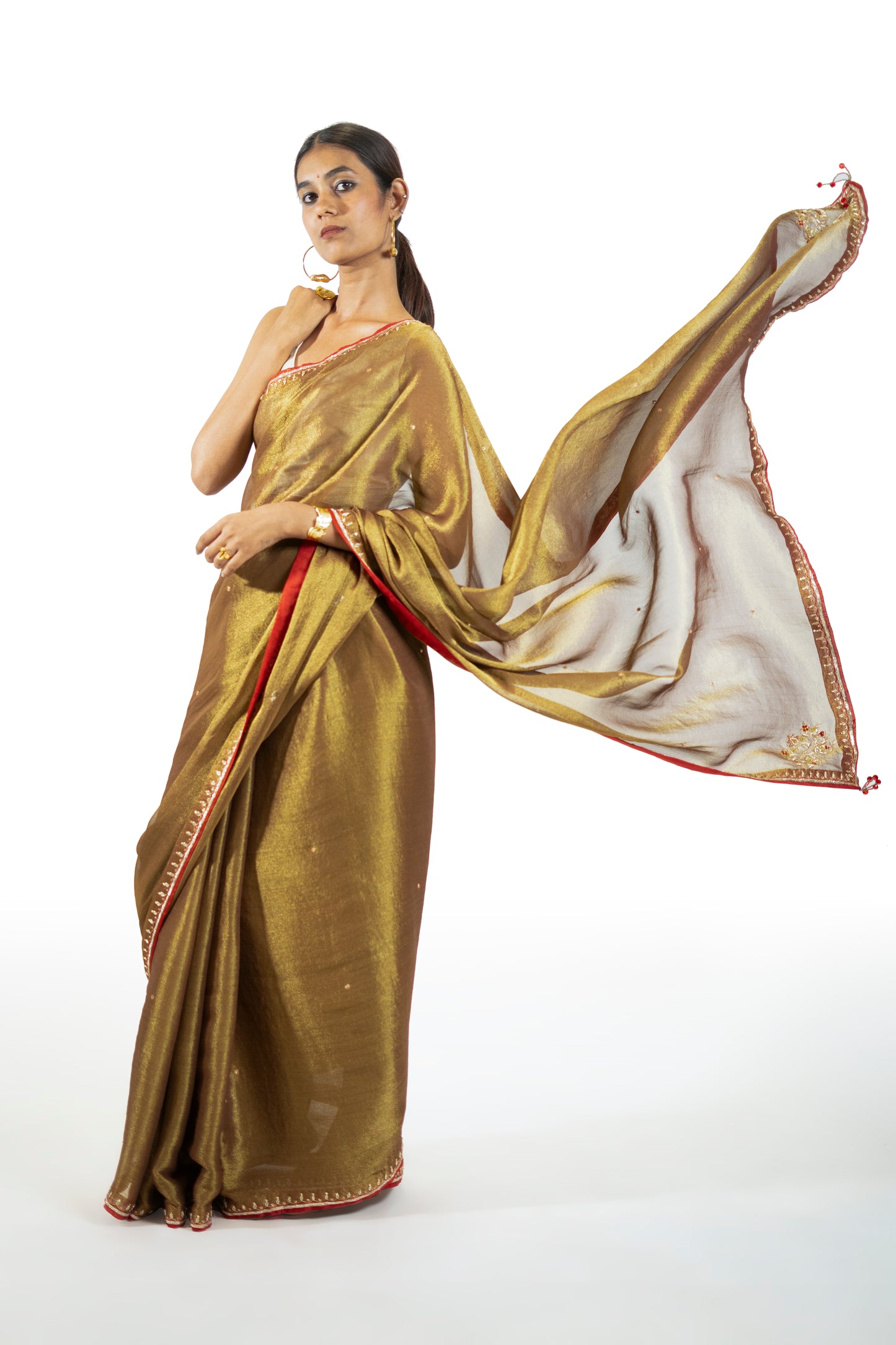 Orange Tissue Saree
