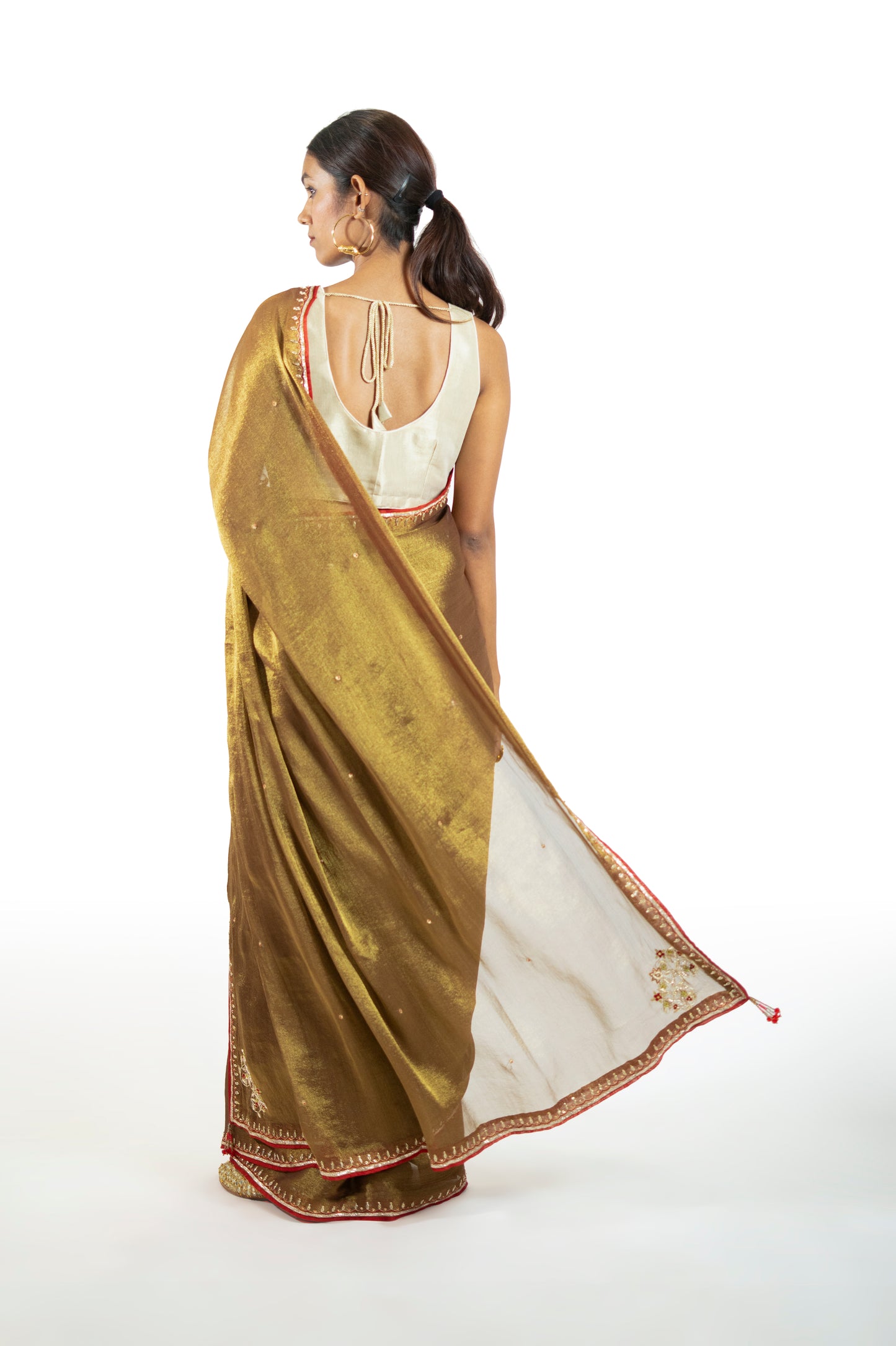 Mustard Tissue Saree