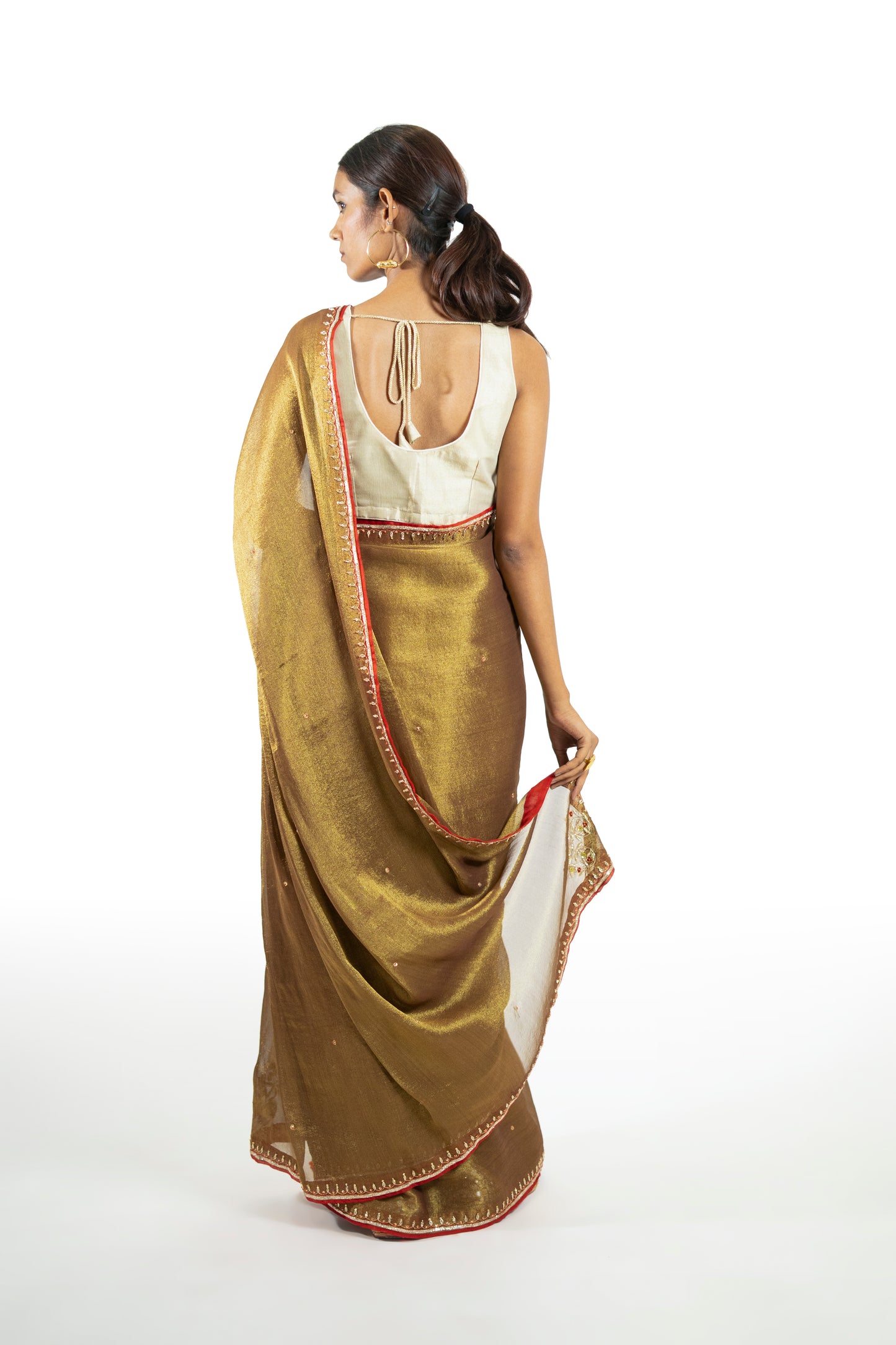 Mustard Tissue Saree