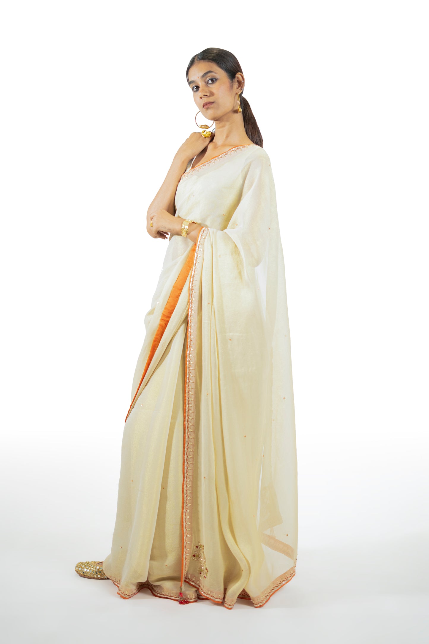 Mustard Tissue Saree
