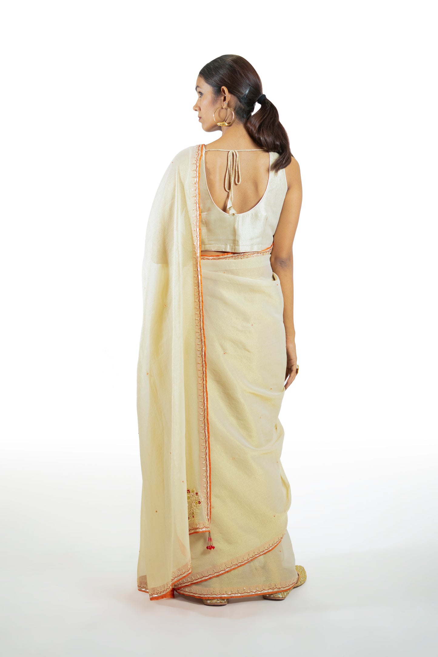 Mustard Tissue Saree