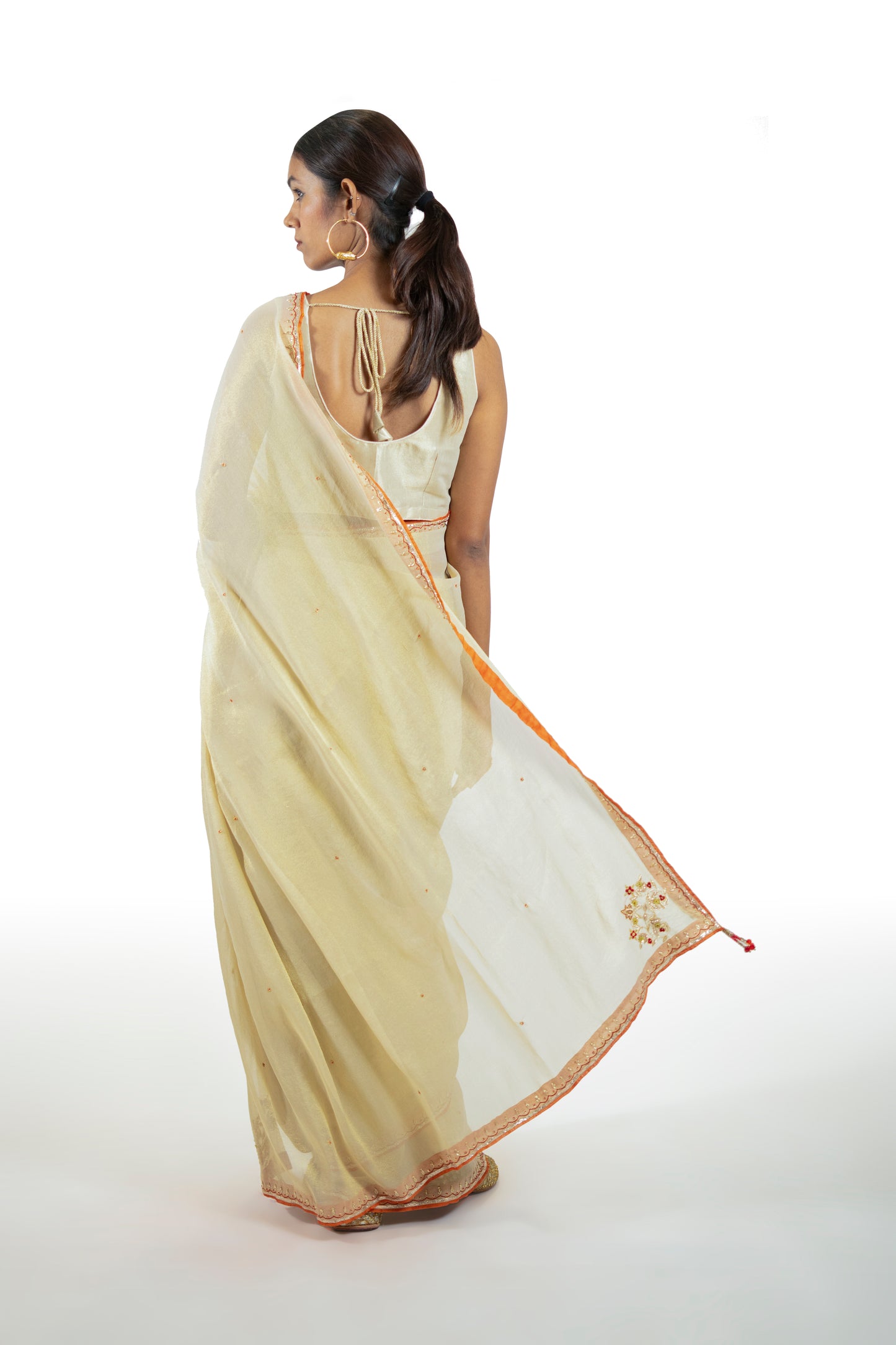 Mustard Tissue Saree
