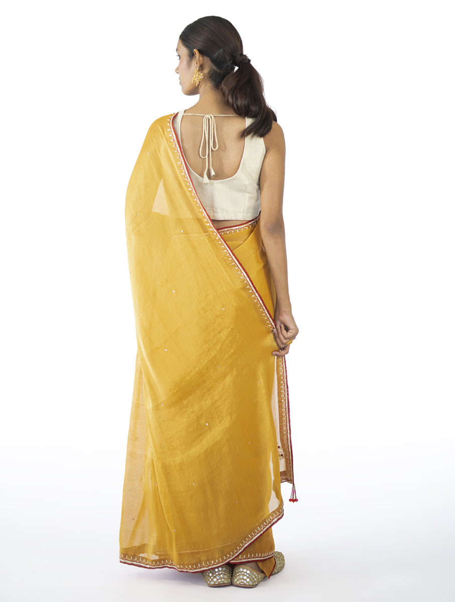 Mustard Tissue Saree