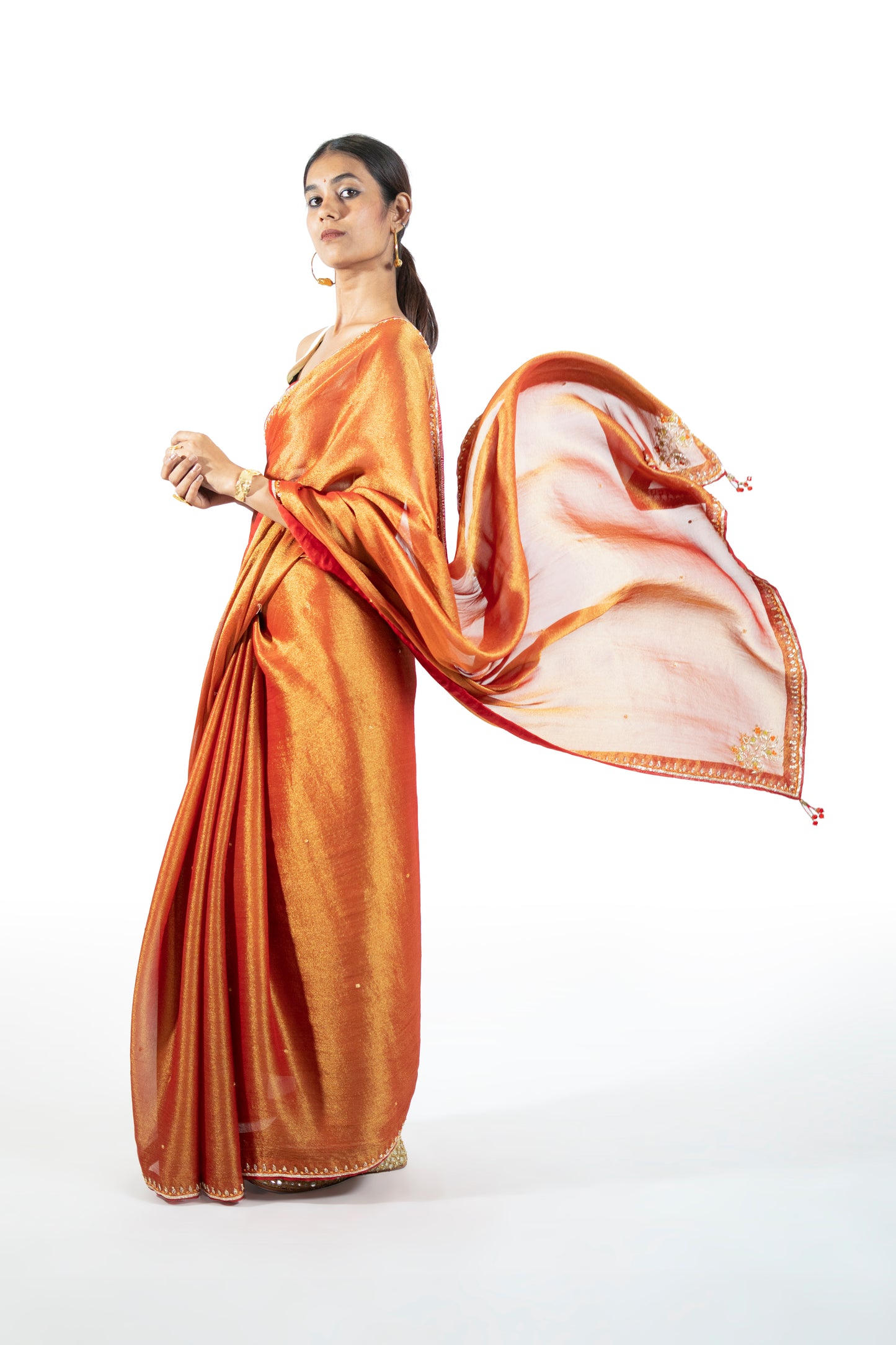 Mustard Tissue Saree