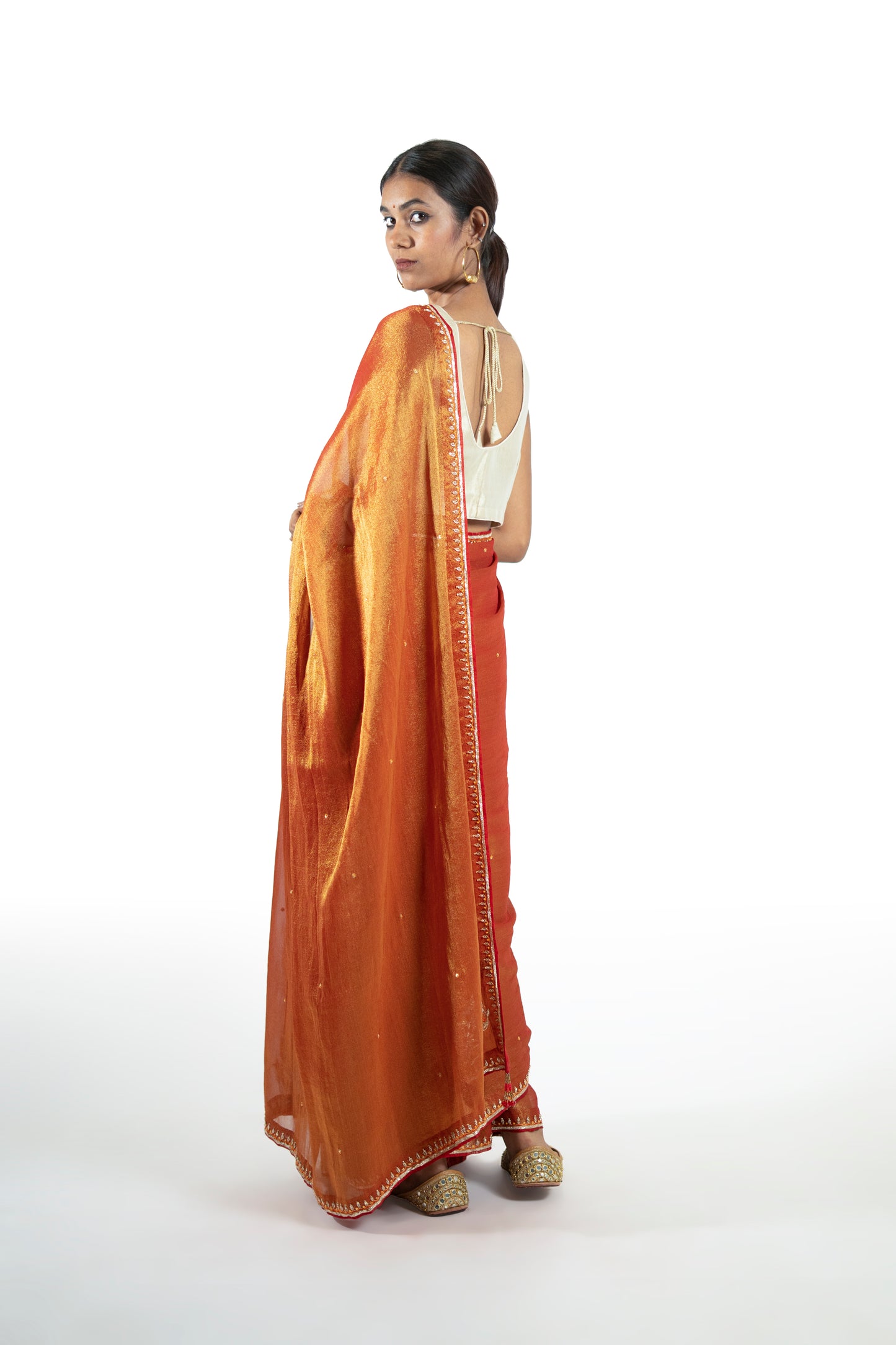 Mustard Tissue Saree
