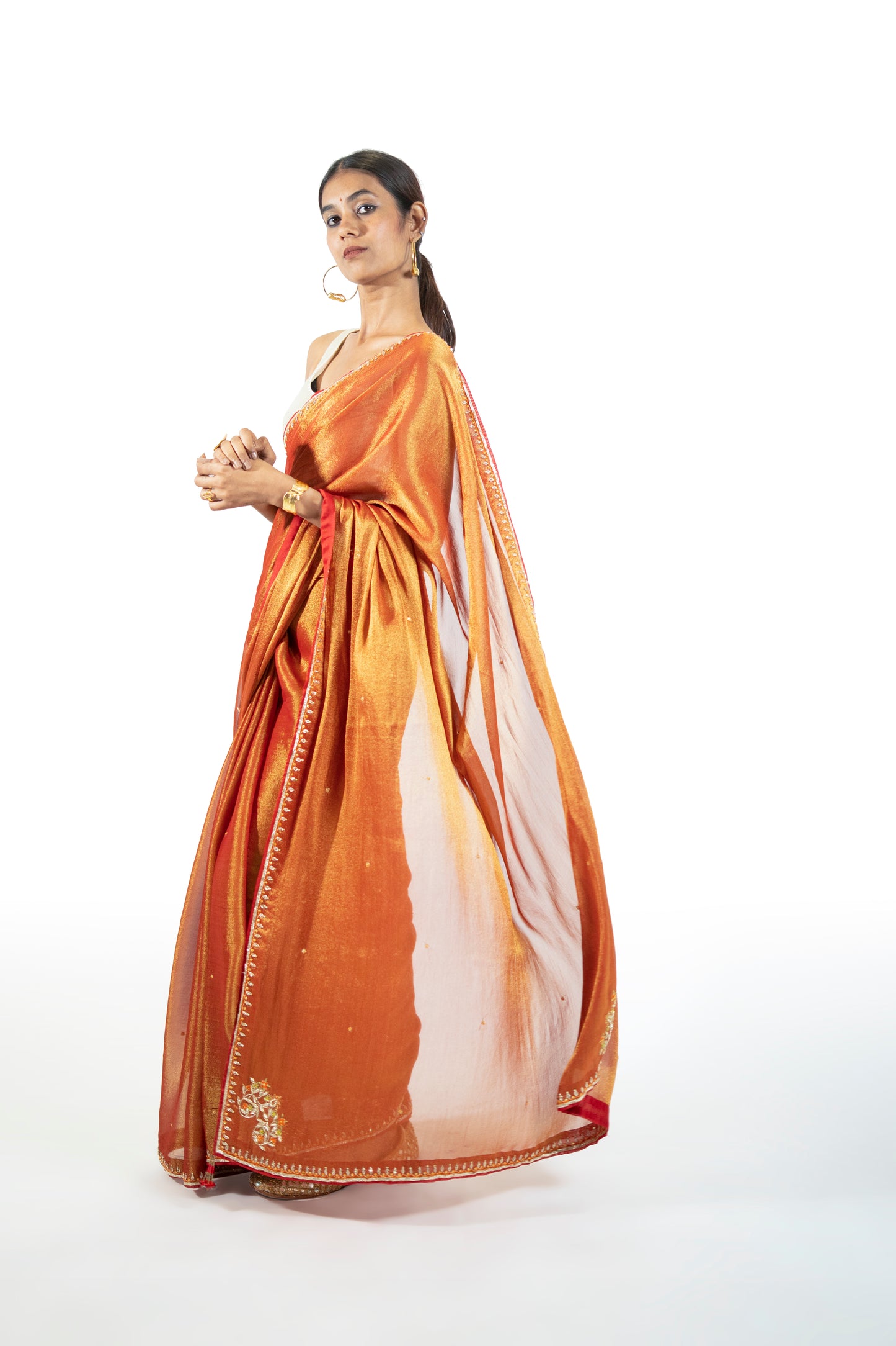 Mustard Tissue Saree