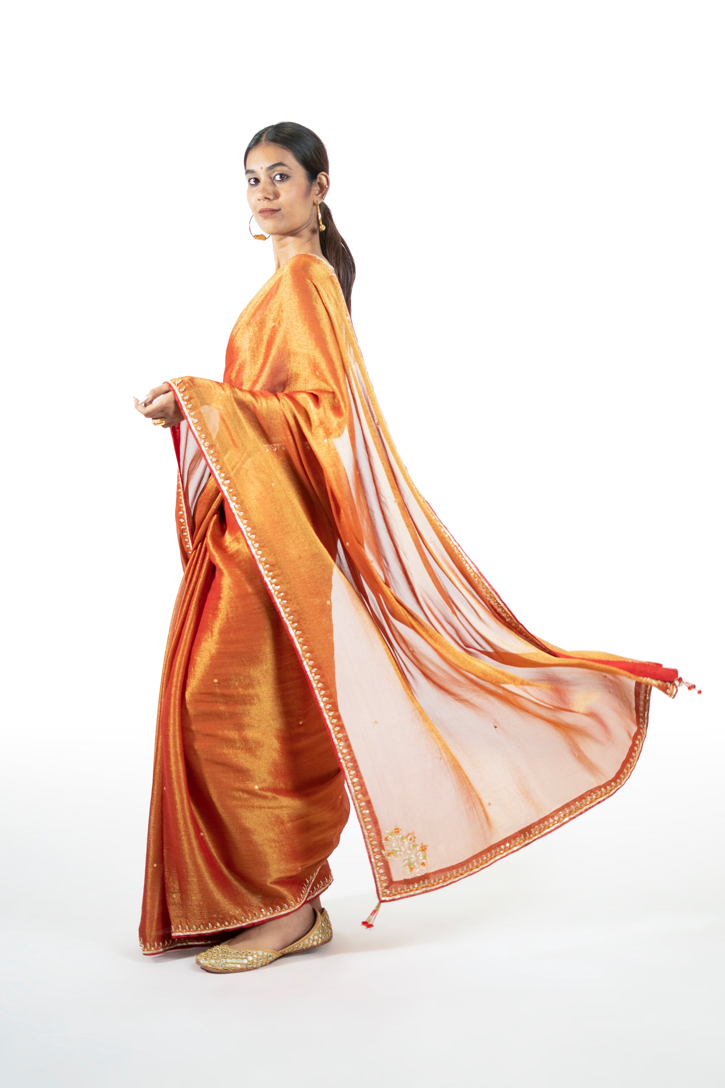 Mustard Tissue Saree
