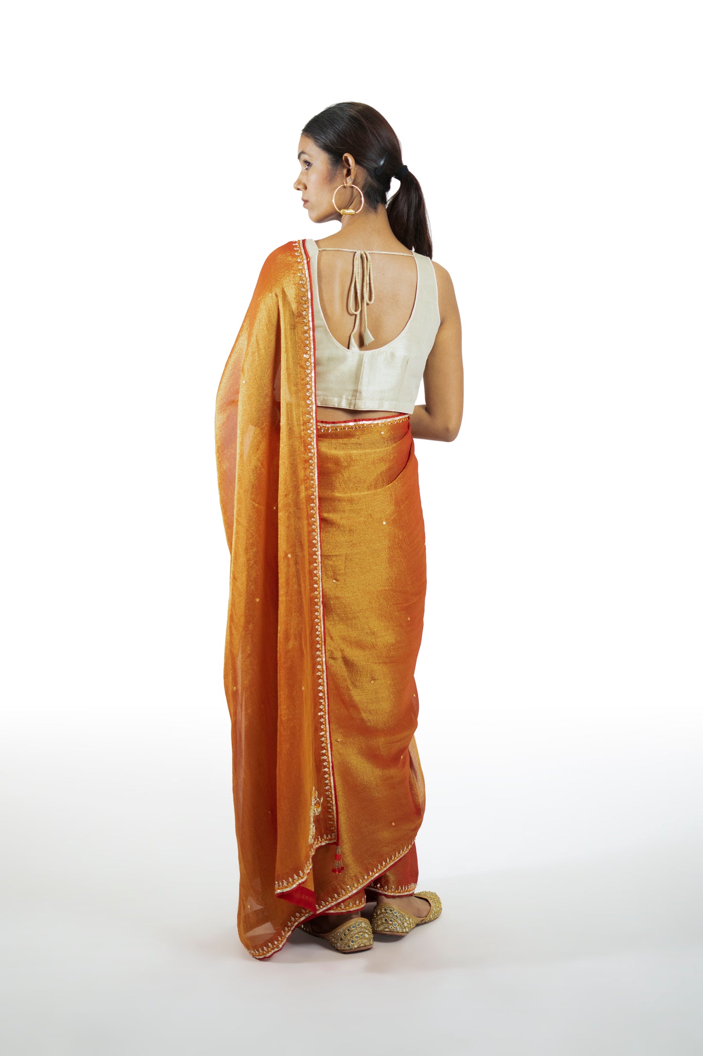 Mustard Tissue Saree